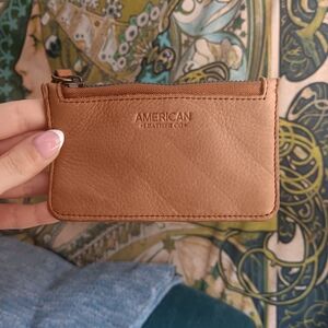 American Leather Co. Tan Leather Card/Coin Case/Wallet
